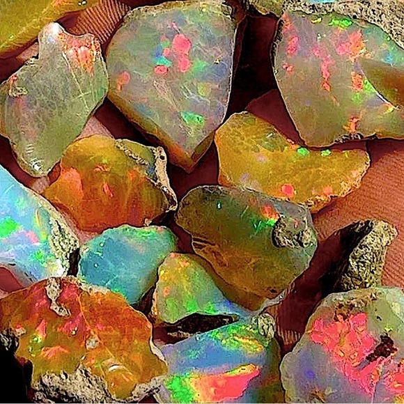Ethiopian Rainbow Fire Opals w/ one FREE common Opal - Picture 14 of 14